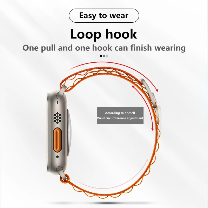Orange Premium Alpine Loop Strap By Shopyholy Compatible For iWatch