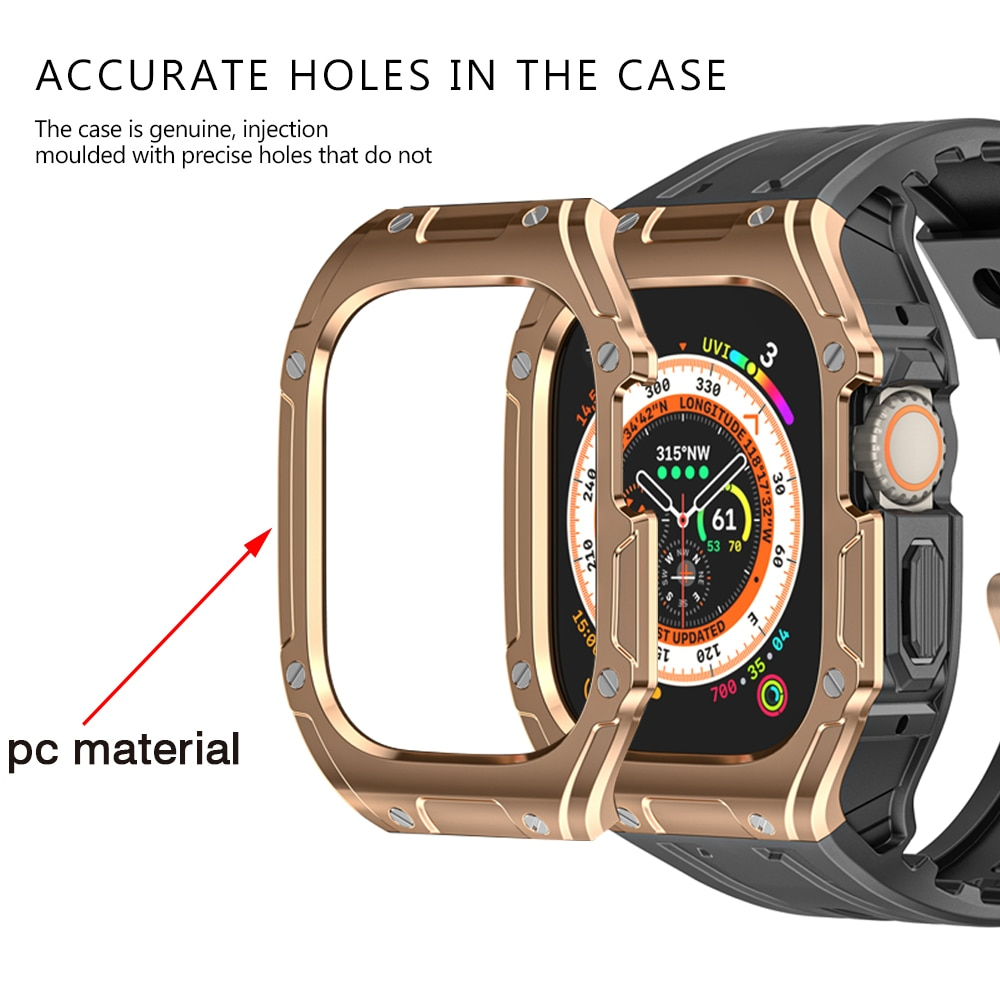 49MM Red Black Luxury Designer Rugged Case By Shopyholy Compatible For iWatch Ultra