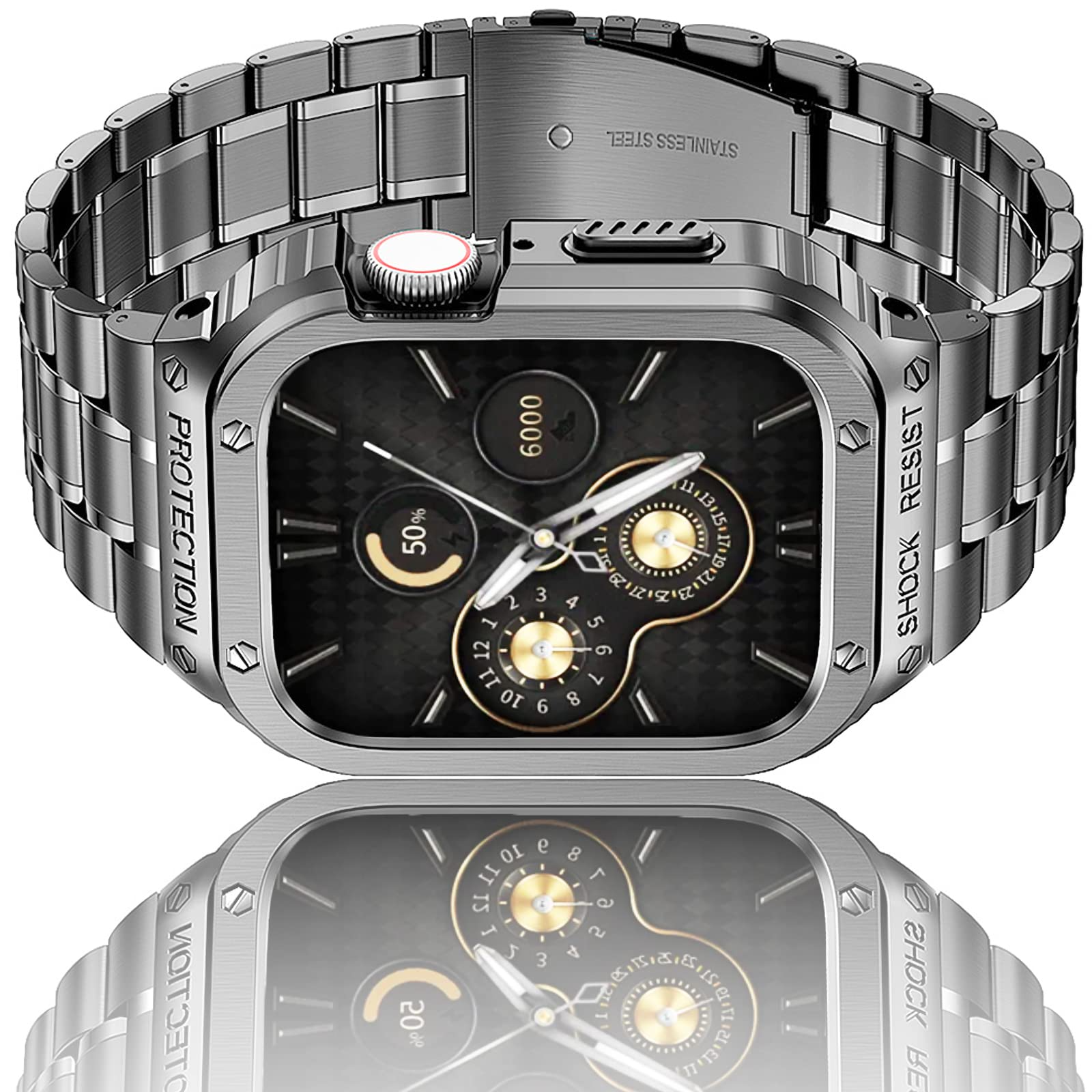 Grey Luxury Richard Armor Metal Kit By Shopyholy Compatible For iWatch