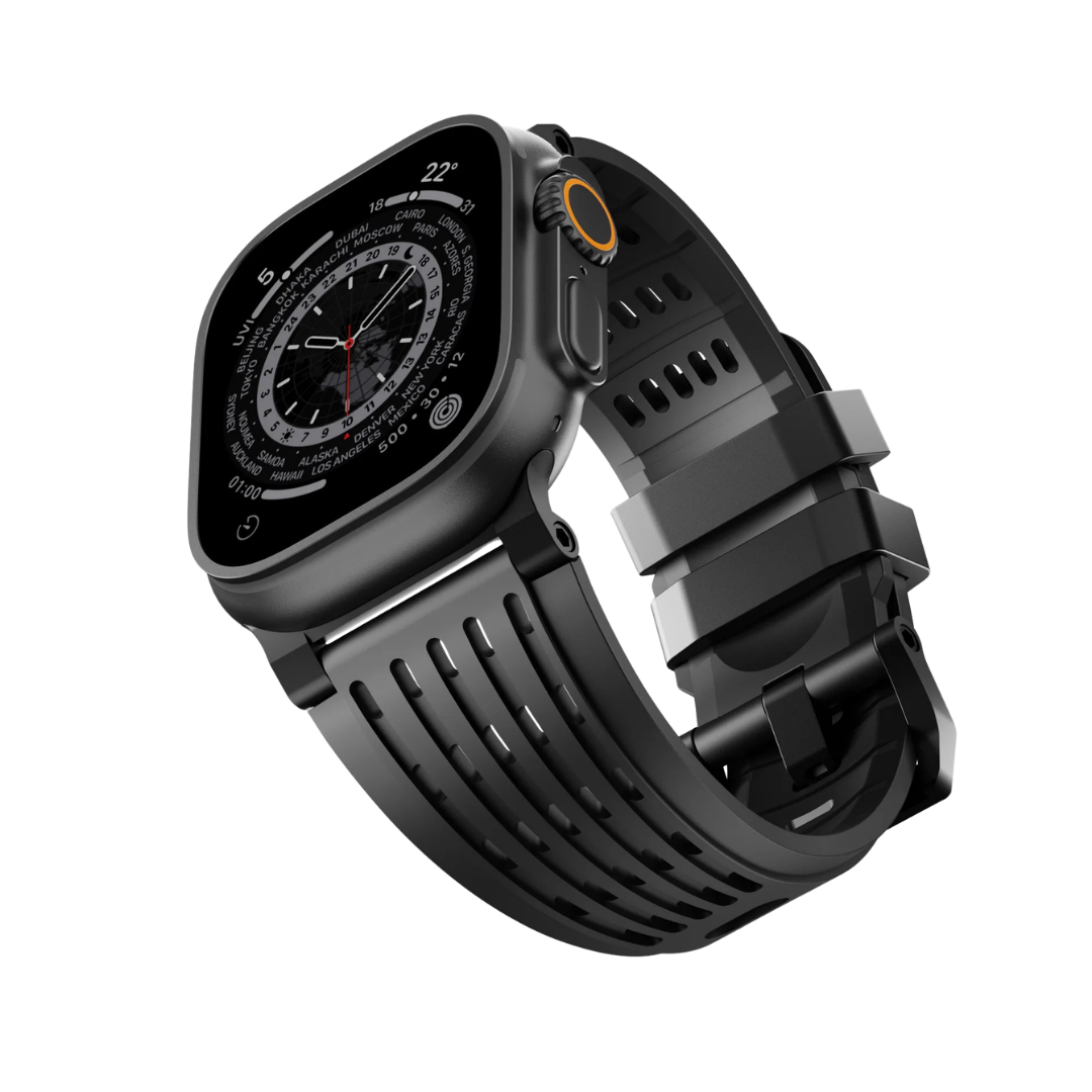 Full Black Luxury Ultra Wide Ventilated Sports Bands By Shopyholy Compatible For Apple Watch