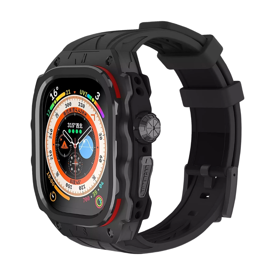 49MM Black Warrior Luxury Racing Case By Shopyholy Compatible For Apple Watch Ultra 1/2