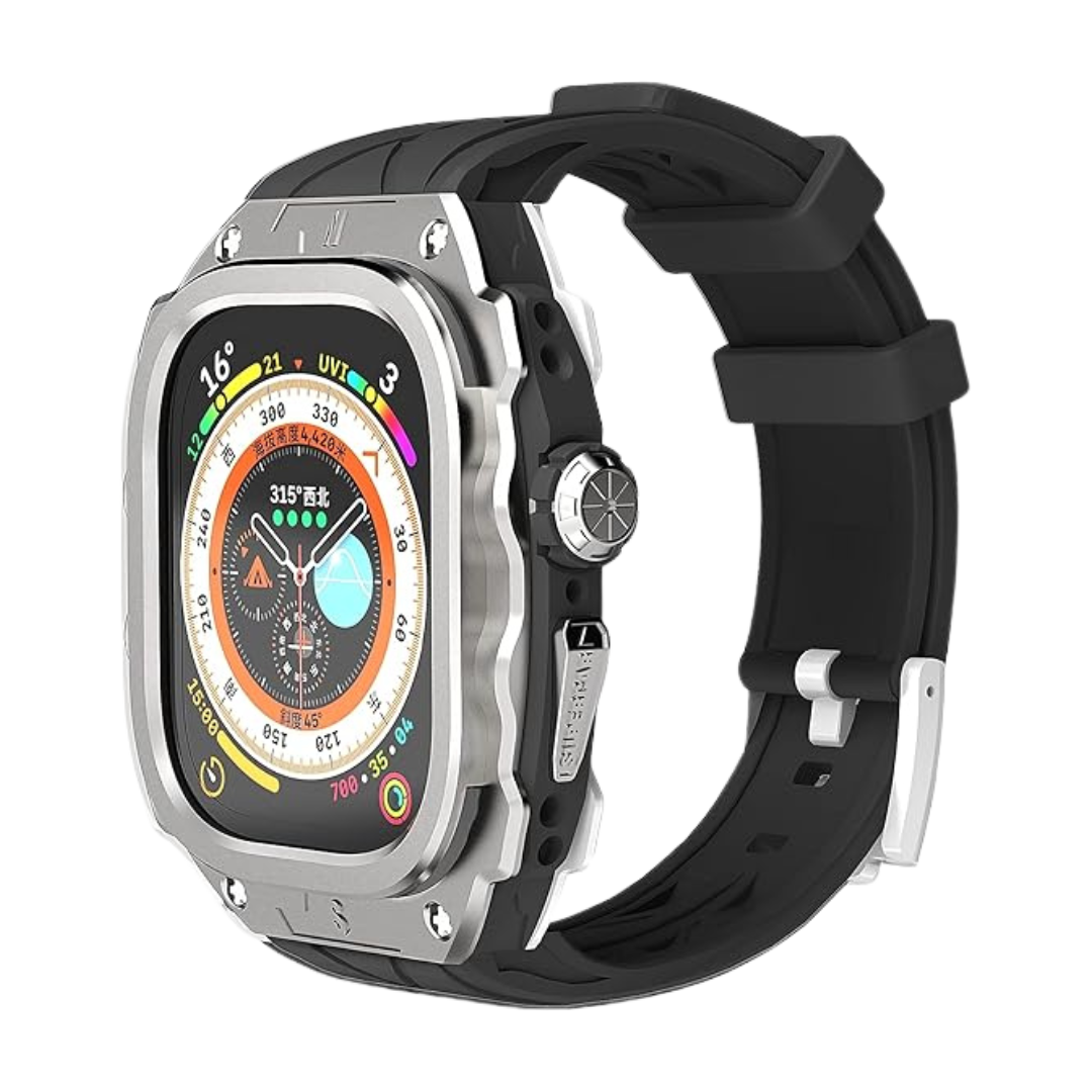 49MM Silver Knight Luxury Racing Case By Shopyholy Compatible For Apple Watch Ultra 1/2 (Copy)