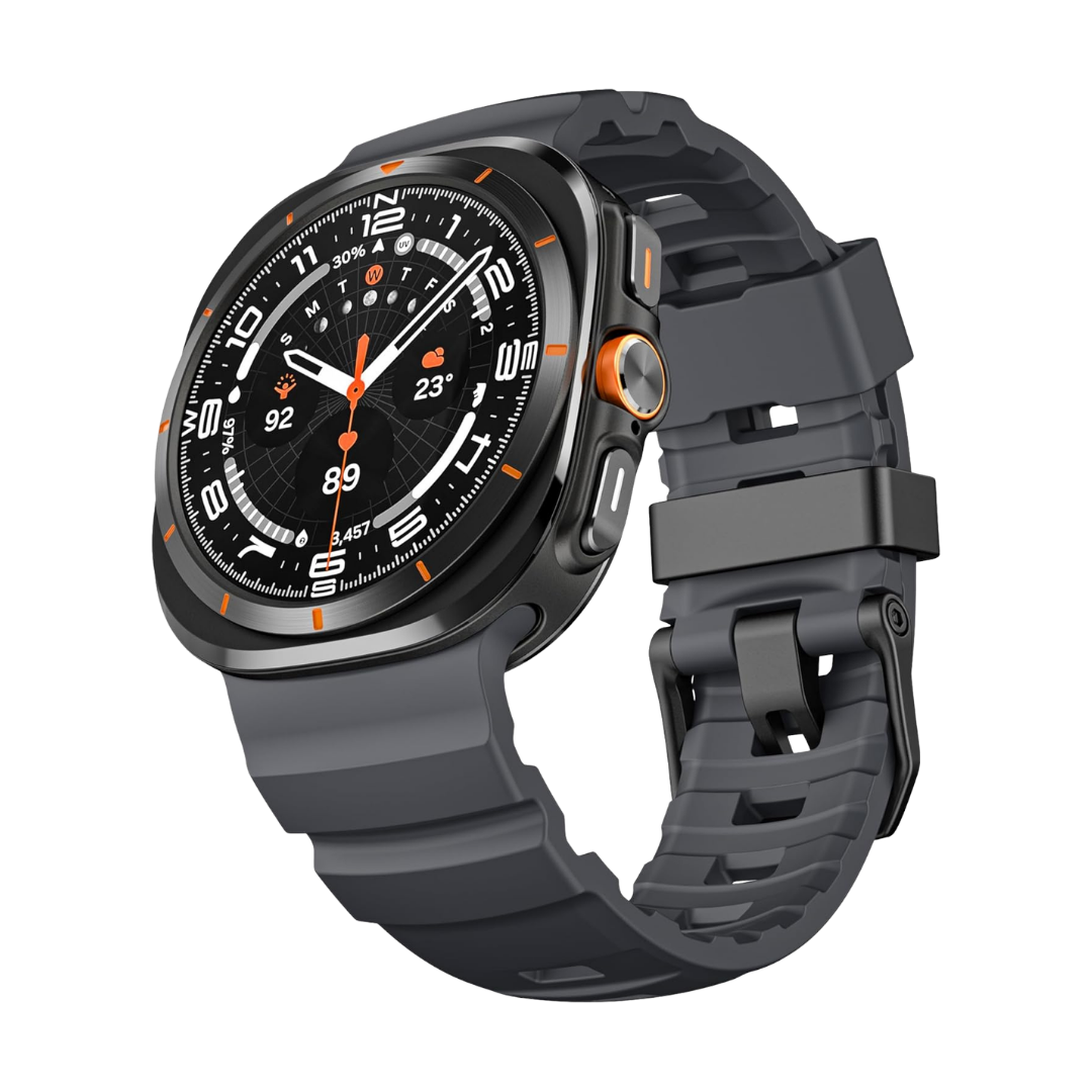 Black Rocky Point Silicone Sport Band for Samsung Galaxy Watch Ultra 47mm