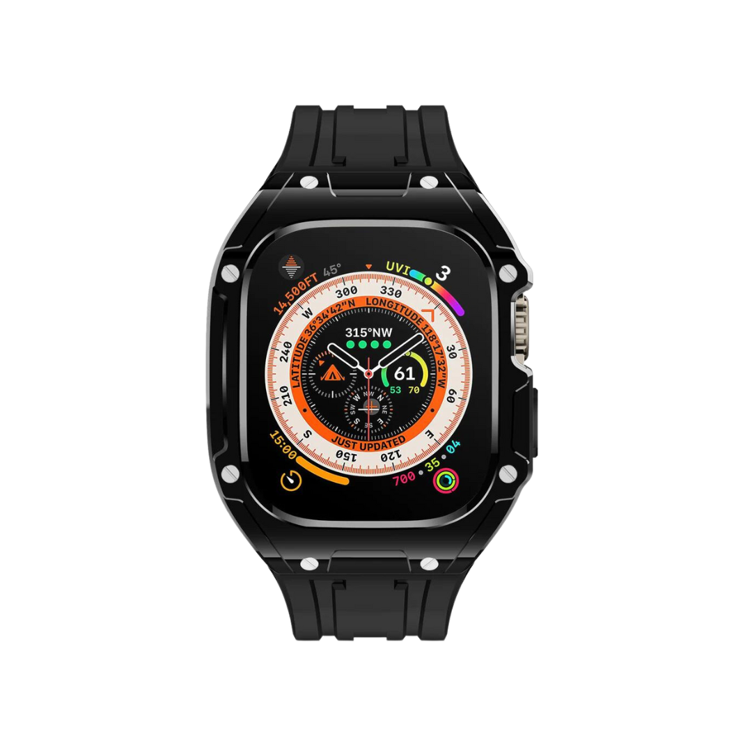 Full Black 49MM Luxury Designer Rugged Case By Shopyholy Compatible For iWatch Ultra