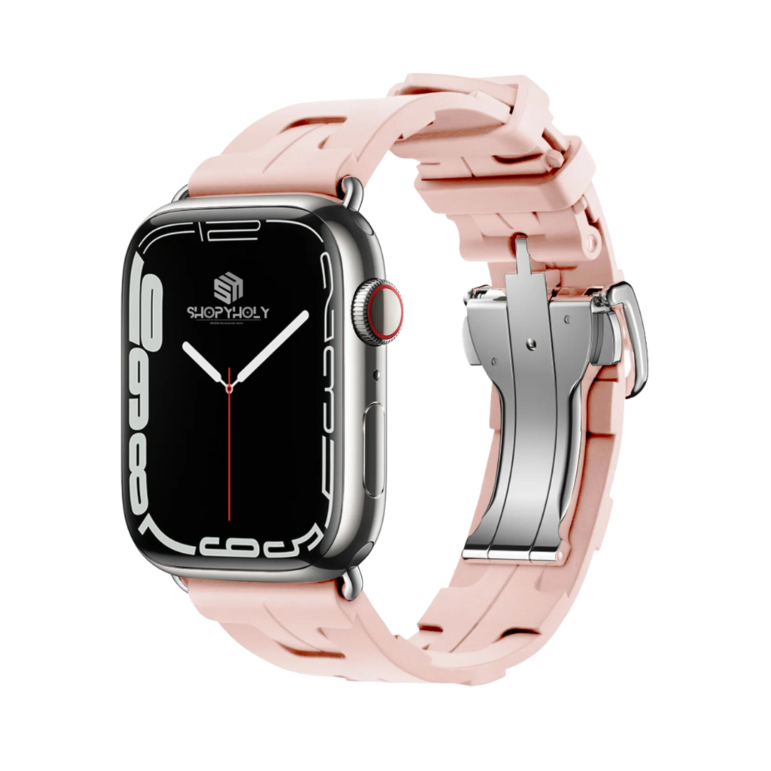 Pink hermes clearance apple watch band