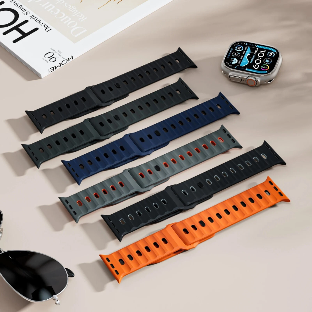 Premium Ultra Wide Rugged Silicone Band By Shopyholy Compatible For Apple Watch