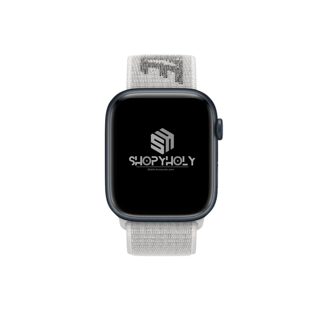 White Premium Nike Velcro Sports Loop By Shopyholy For iWatch