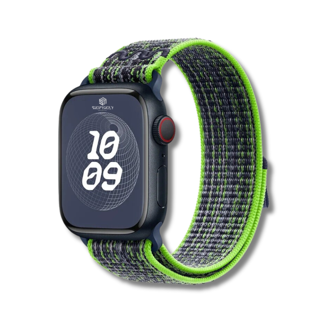 Green Black Nike Nylon Sports Bands By Shopyholy Compatible For iWatch