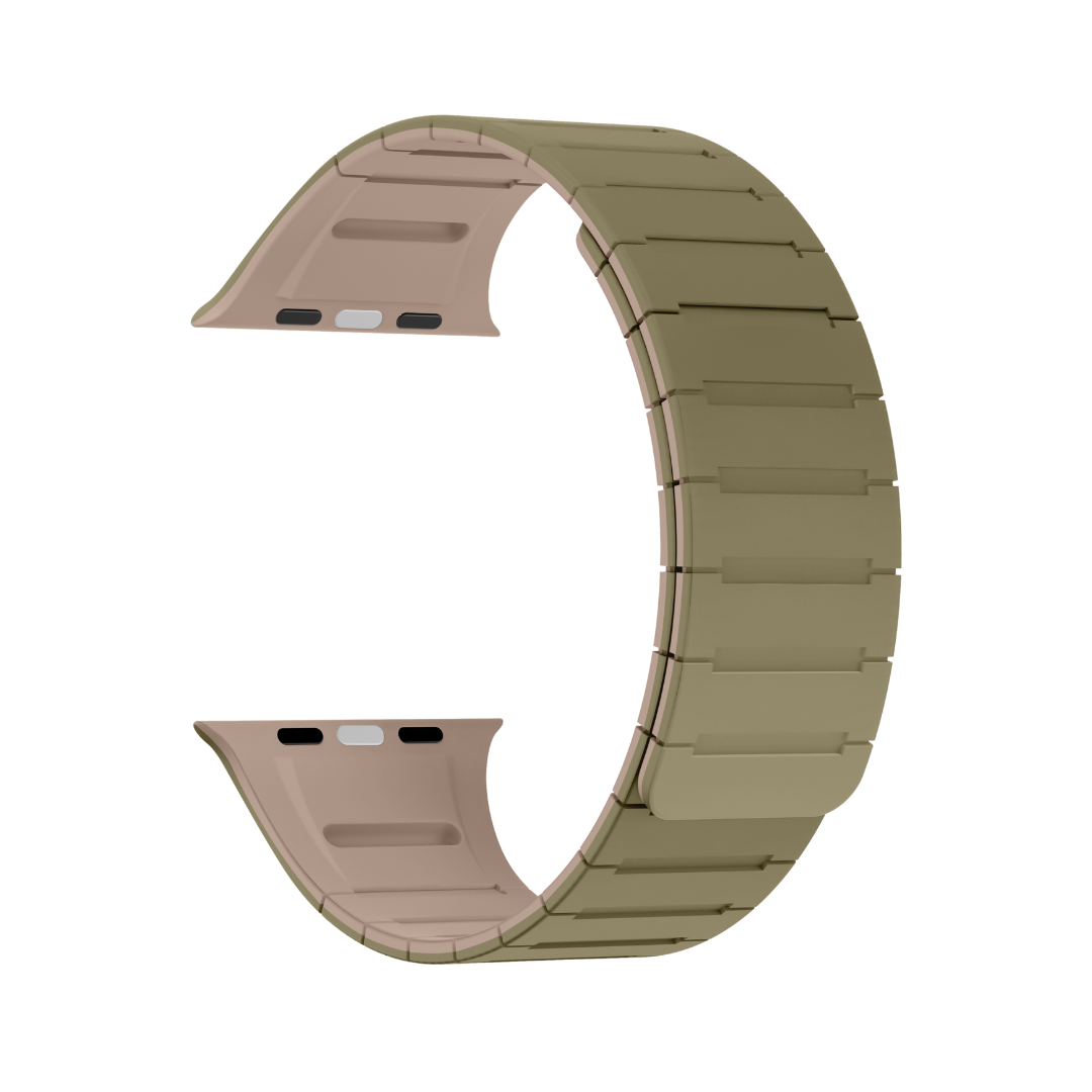 Camel Pink Luxury Strong Magnetic Silicone Loop By Shopyholy Comaptible For Apple Watch