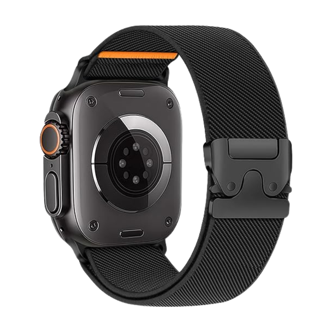 Black Premium Nylon Paracode Sports Bands By Shopyholy Compatible For Apple Watch