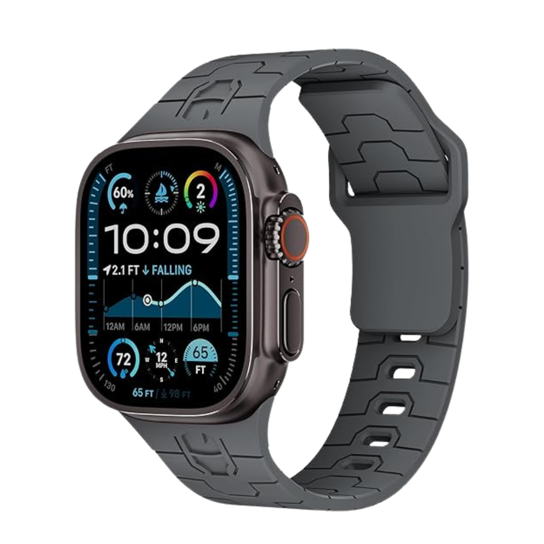 Grey Premium Mavel Pattern Silicone Sports Bands By Shopyholy Compatible For Apple Watch