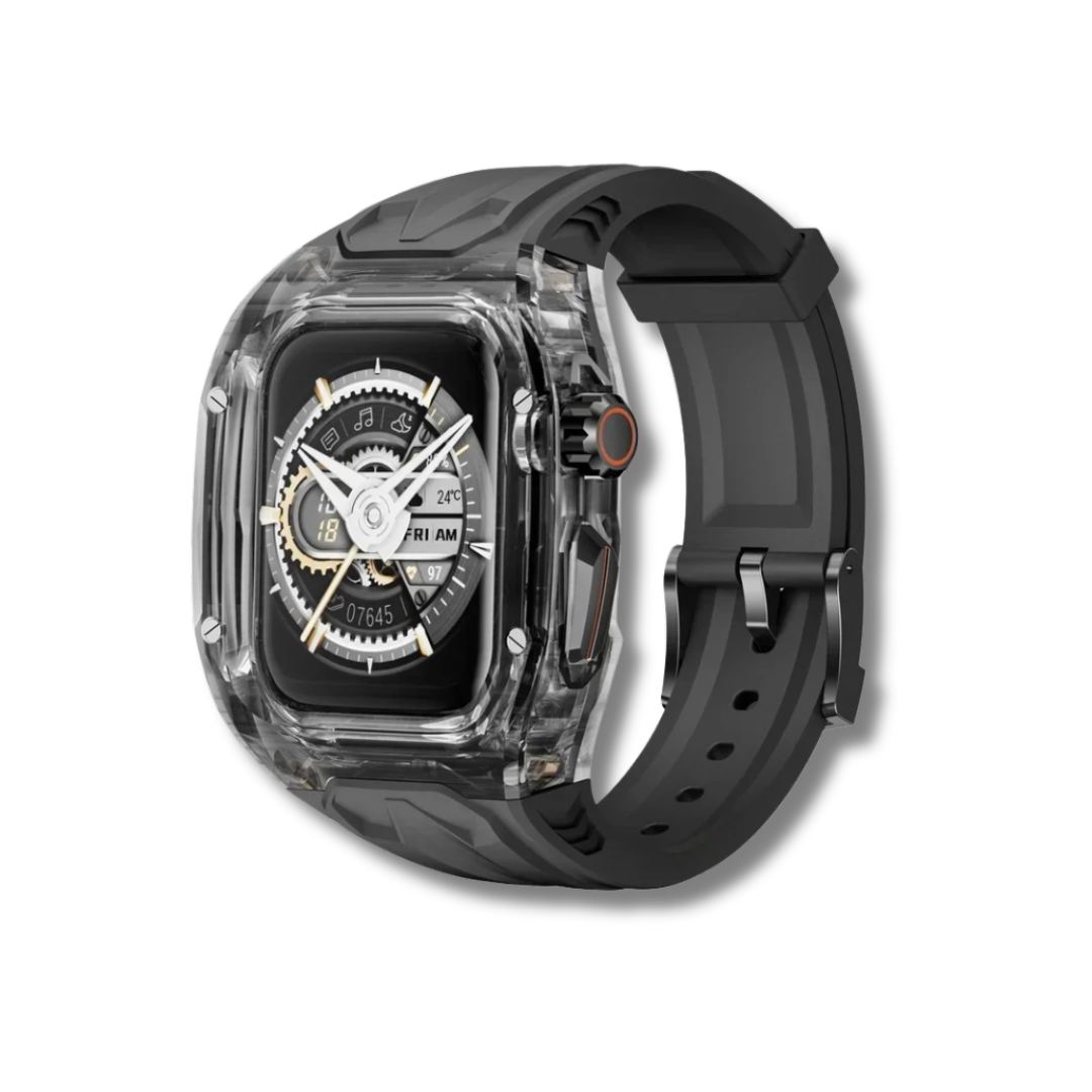 Black Luxury Transparent Case by Shopyholy Compatible for Apple Watch