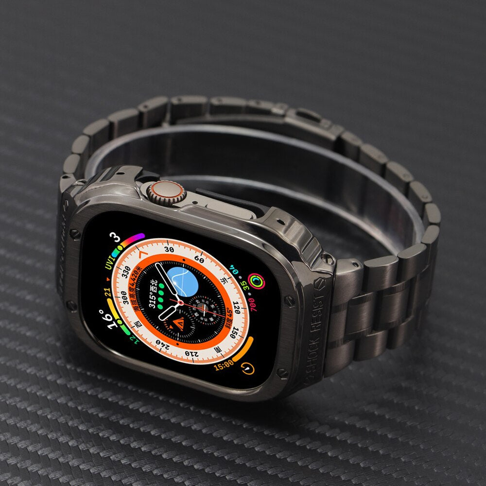 49MM Grey Luxury Richard Armor Metal Kit By Shopyholy Compatible For iWatch Ultra