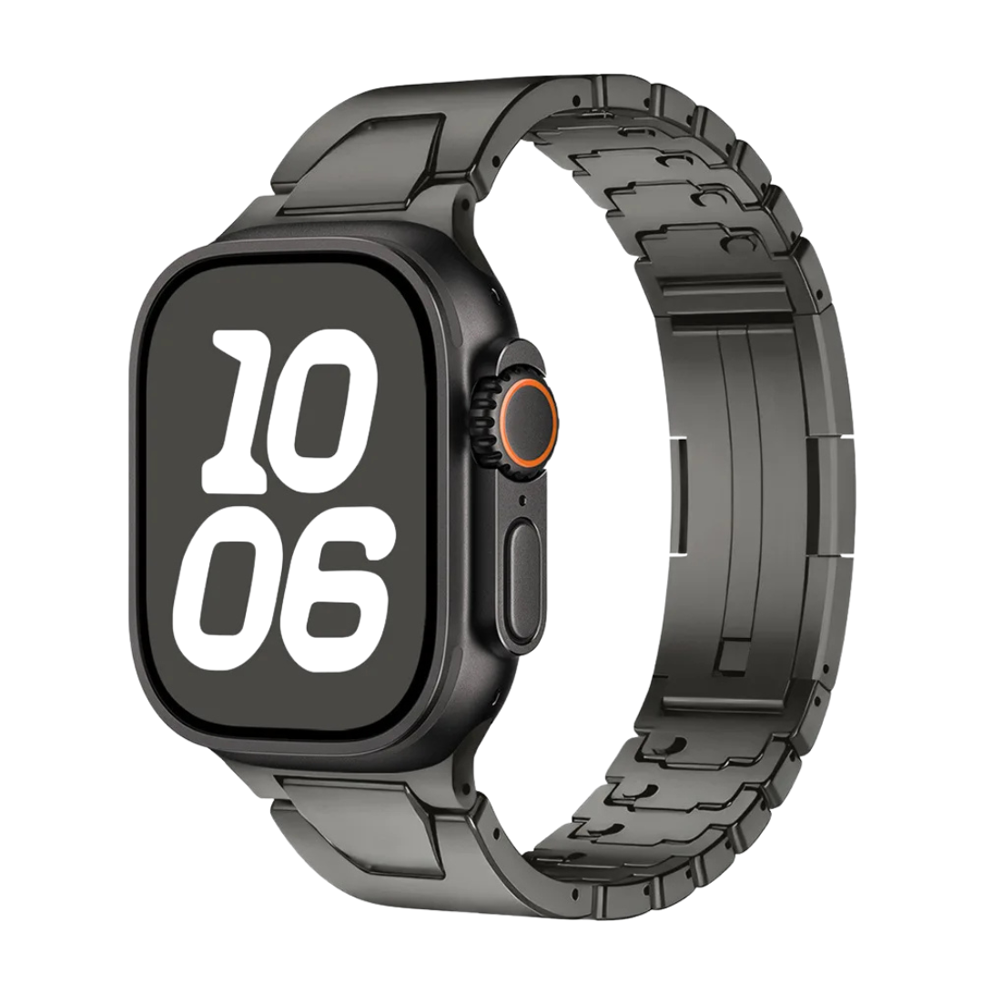 Grey Titanium Luxury Quilk Release Band By Shopyholy Compatible For Appe Watch