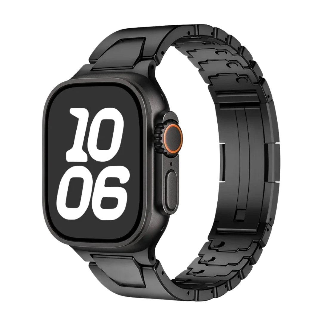 Black Titanium Luxury Quilk Release Band By Shopyholy Compatible For Appe Watch