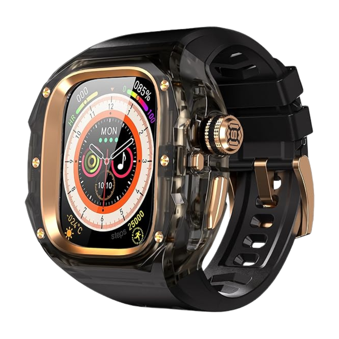 49MM Black Rose Gold Luxury Transparent Concept Case By Shopyholy Compatible For Apple Watch Ultra