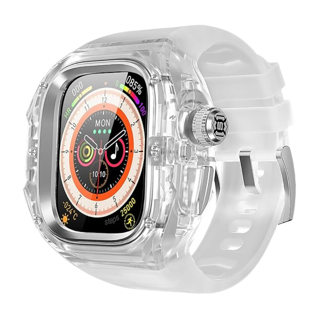 49MM Silver Luxury Transparent Concept Case By Shopyholy Compatible For Apple Watch Ultra