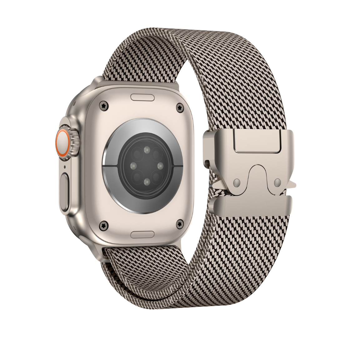 Starlight Luxury Titanium Milanese Loop By Shopyholy Compatible For Apple Watch