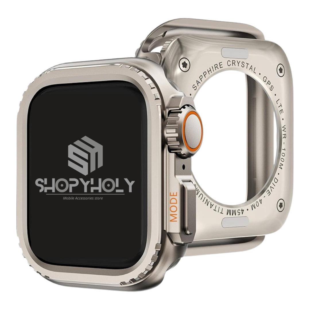 Titanium Luxury Change To Ultra Metal Case By Shopyholy Compatible For Apple Watch