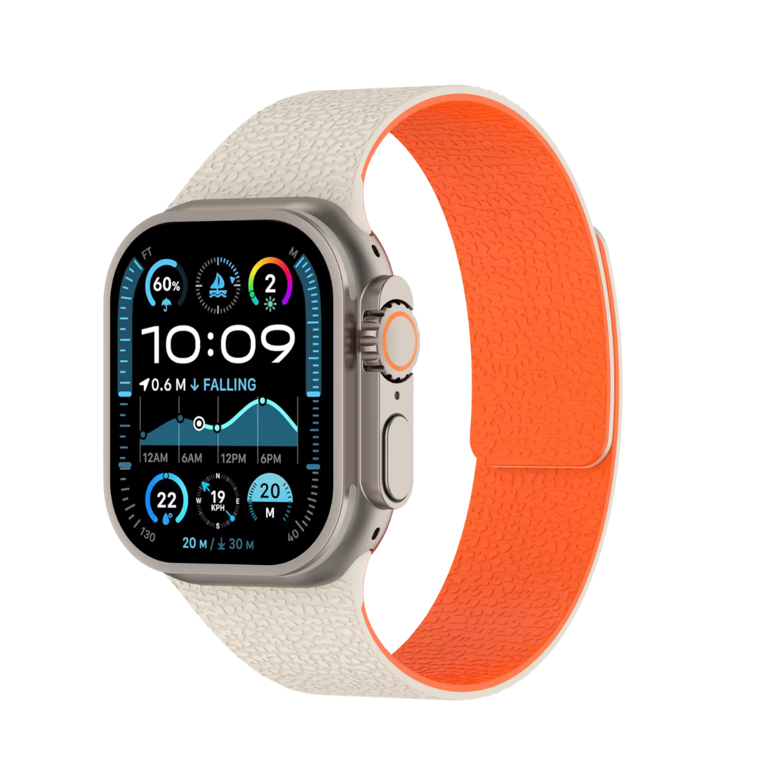 Starlight orange Premium Skin Friendly Magnetic Loop By Shopyholy Comaptible For Apple Watch