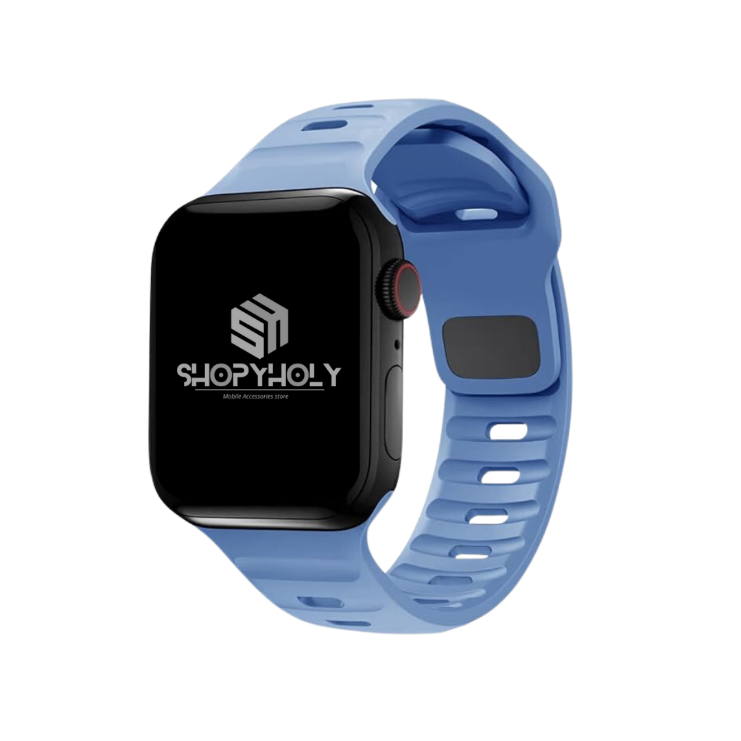 New Sky Blue Premium Silicone Sports Bands By Shopyholy Compatible For iWatch
