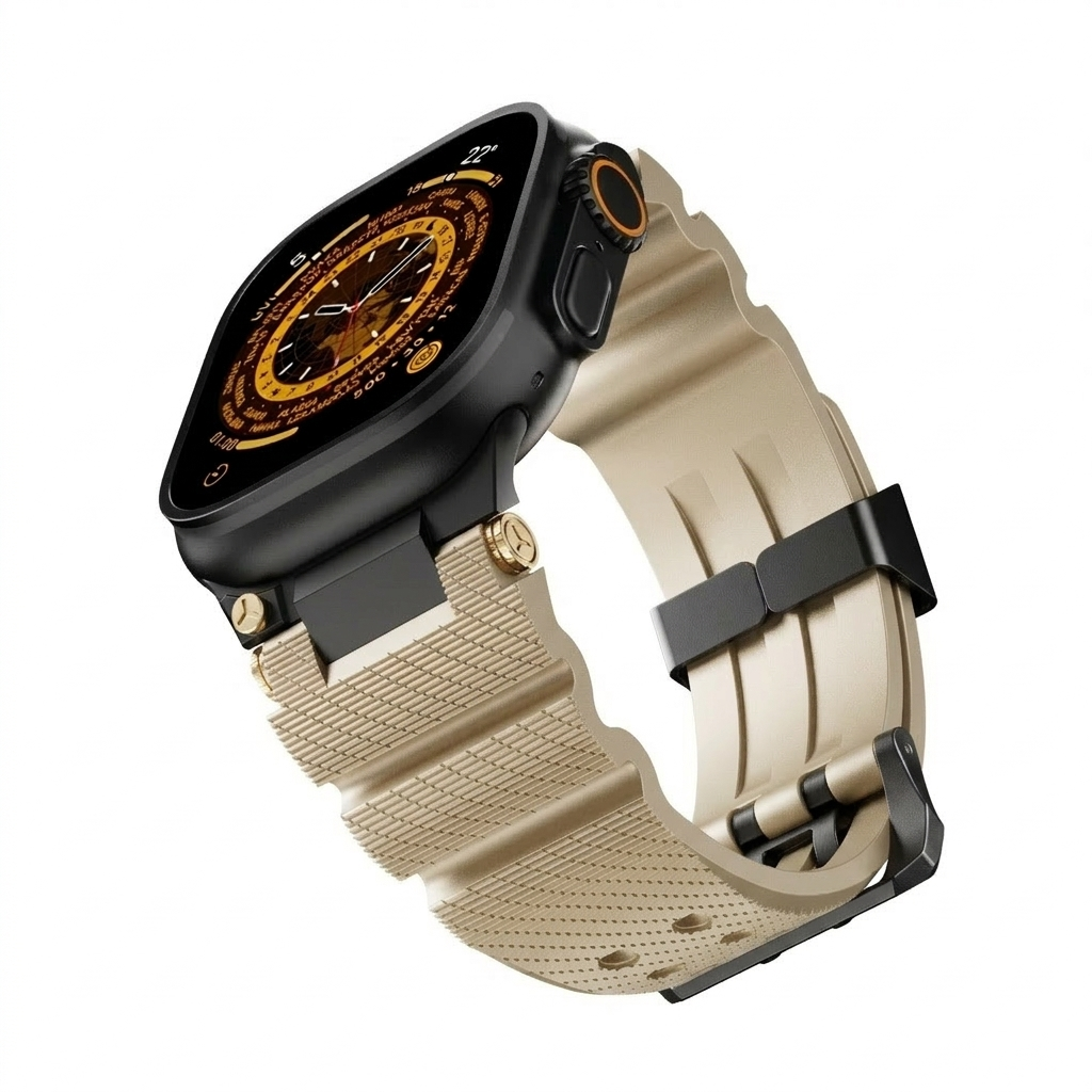 Starlight B Luxury Veltrix Silicone Straps By Shopyholy Compatible For Apple Watch