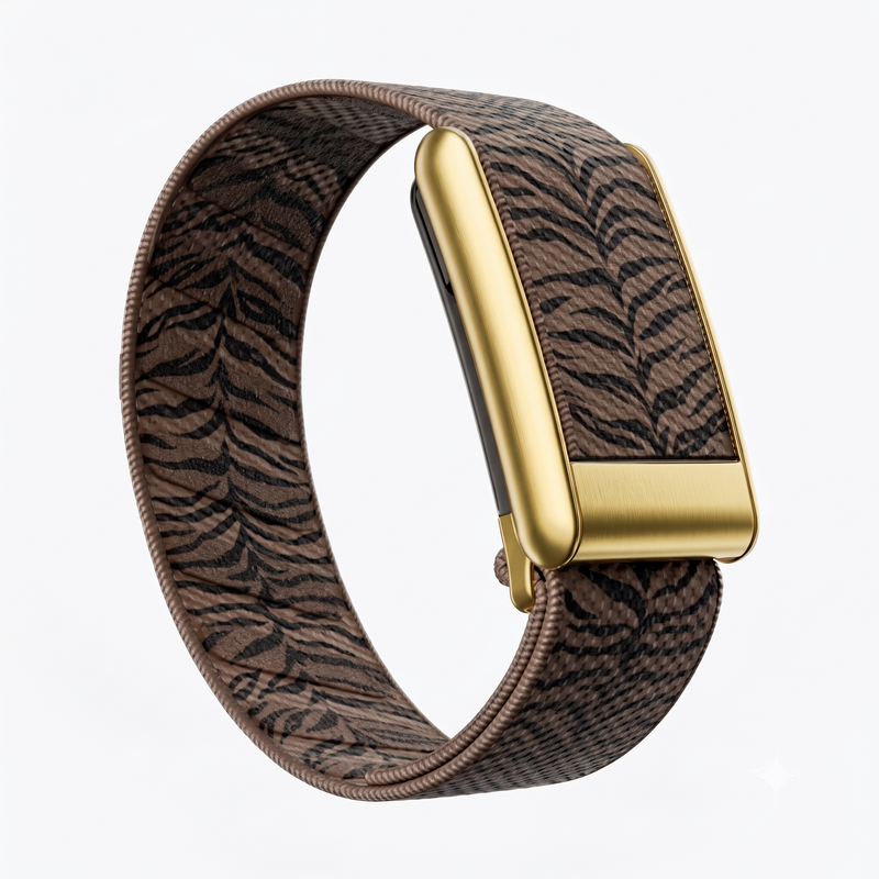Vibrant Tiger Edition Premium Elastic Woven Band With Gold Clasp for WHOOP 5.0