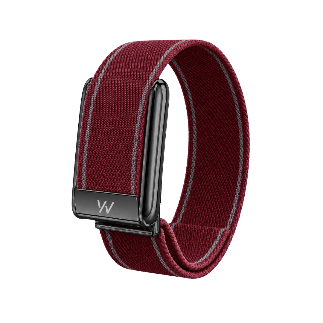 Maroon B Braided Nylon Glow Edge Striped Band For Whoop 5.0 Mg Peak