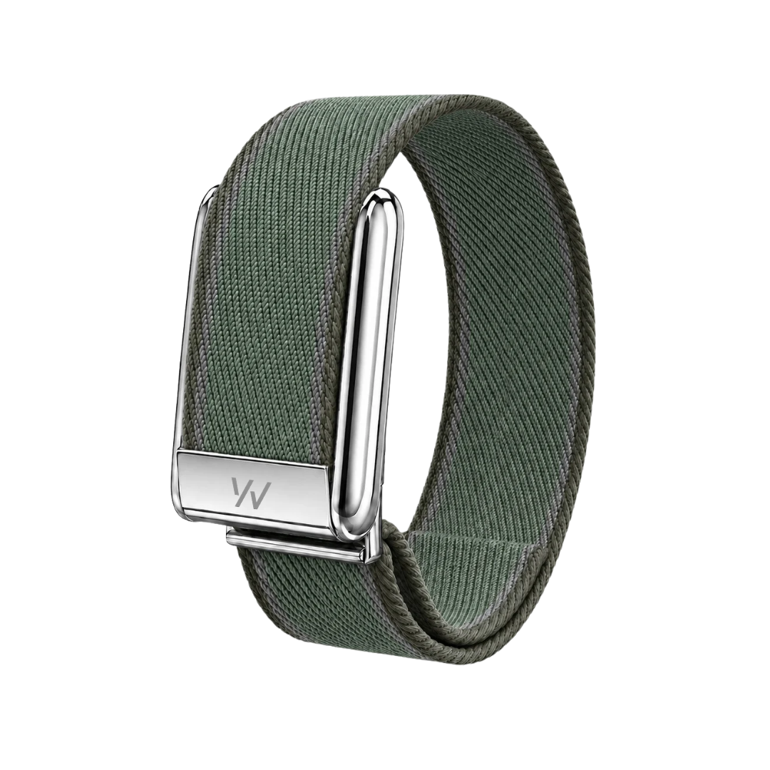 Army Green Braided Nylon Glow Edge Striped Band For Whoop 5.0 Mg Peak