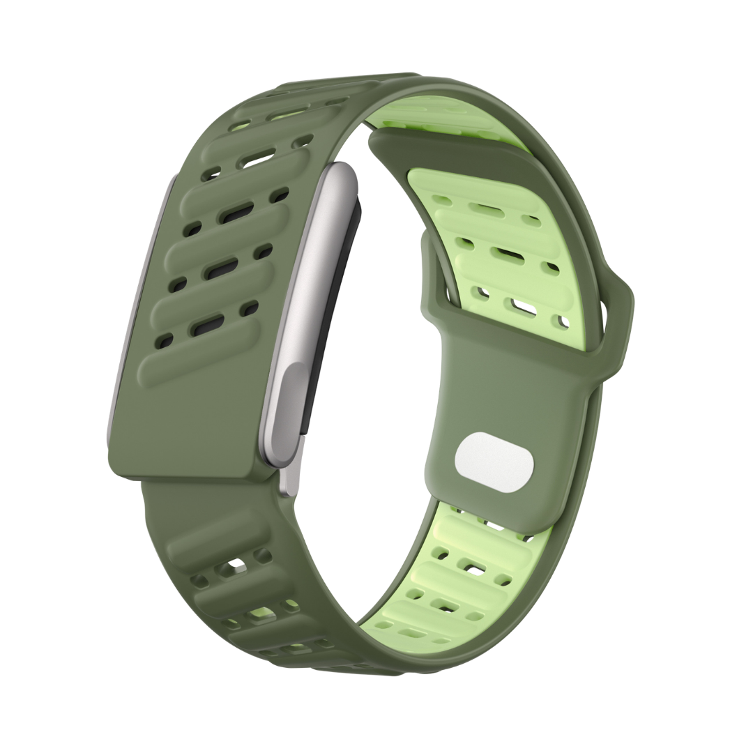 Dark Green Light Green AirFlow Rugged Silicone Strap for WHOOP 5.0 MG Life
