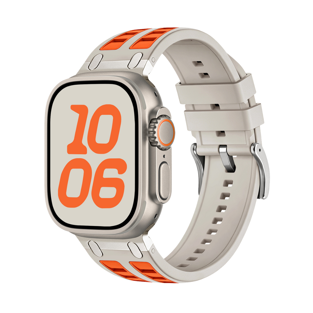 Starlight Orange Ultra Tough Luxury Silicone Strap for Apple Watch Ultra & Series