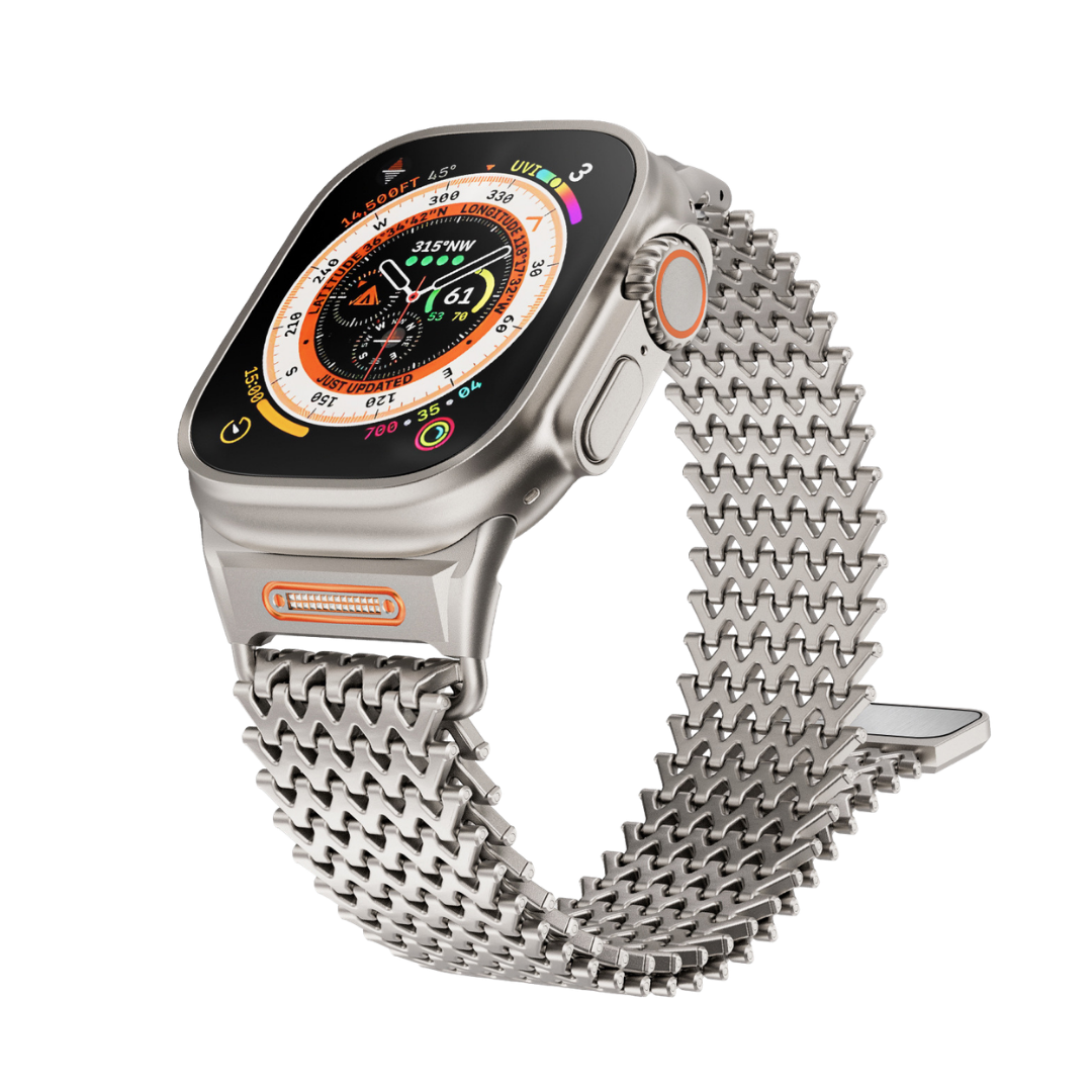 Titanium Milanese Magnetic Steel Shark Mesh Band for Apple Watch