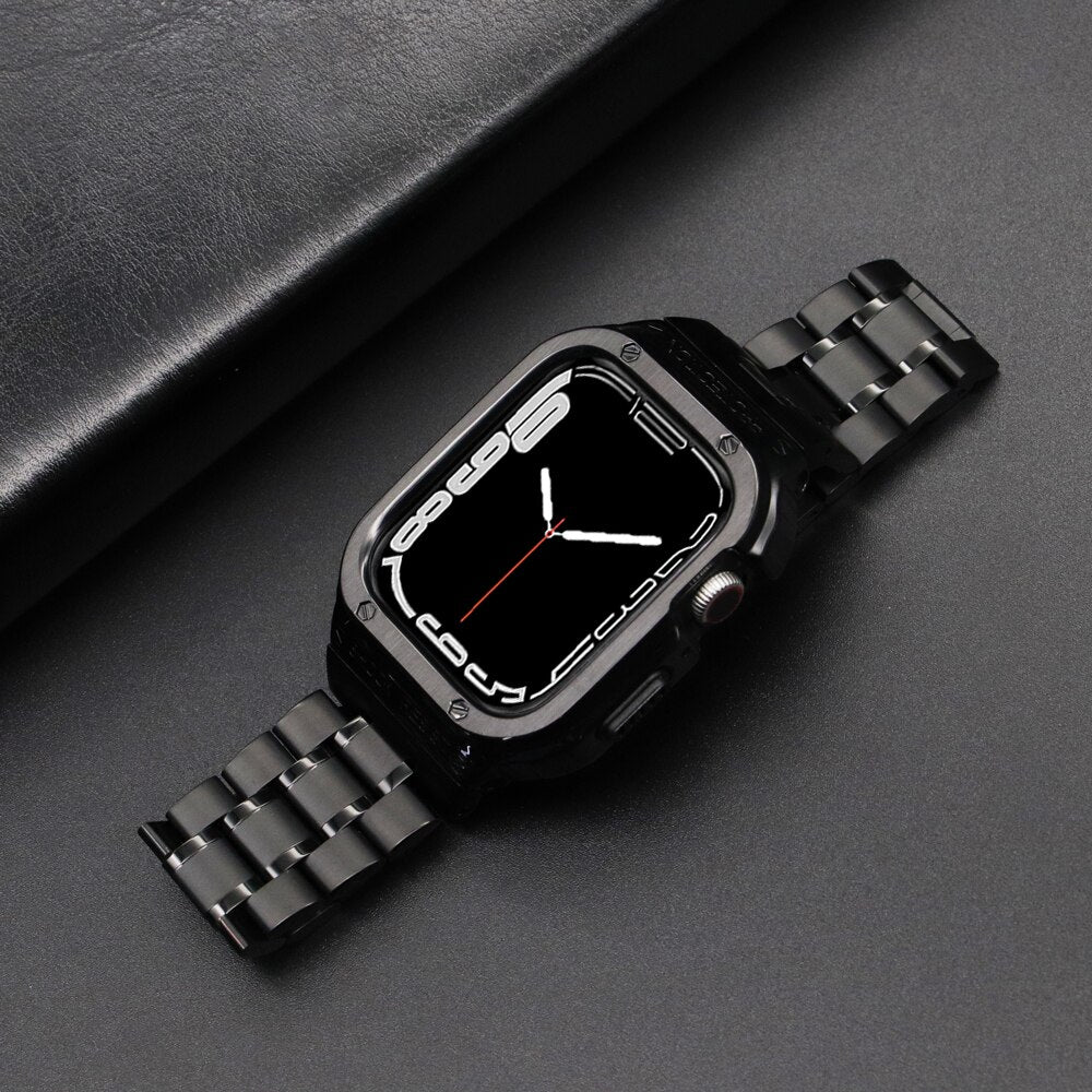 Black Luxury Richard Armor Metal Kit By Shopyholy Compatible For iWatch