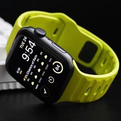 Neon Green Premium Silicone Sports Bands By Shopyholy Compatible For iWatch