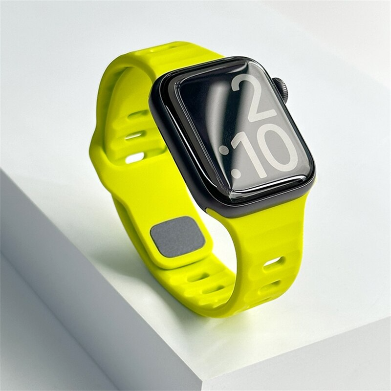Neon Green Premium Silicone Sports Bands By Shopyholy Compatible For iWatch