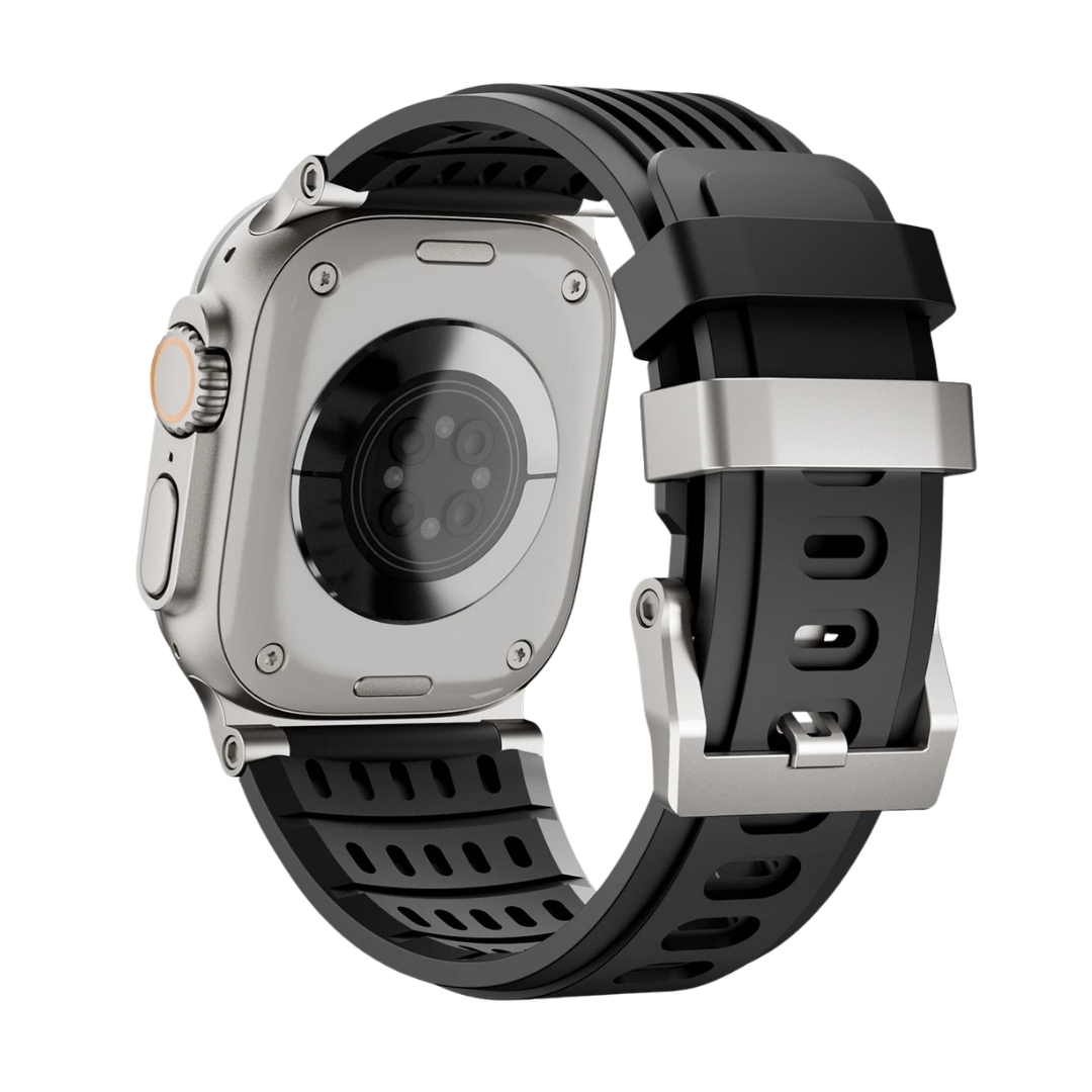 Black Luxury Ultra Wide Ventilated Sports Bands By Shopyholy Compatible For Apple Watch