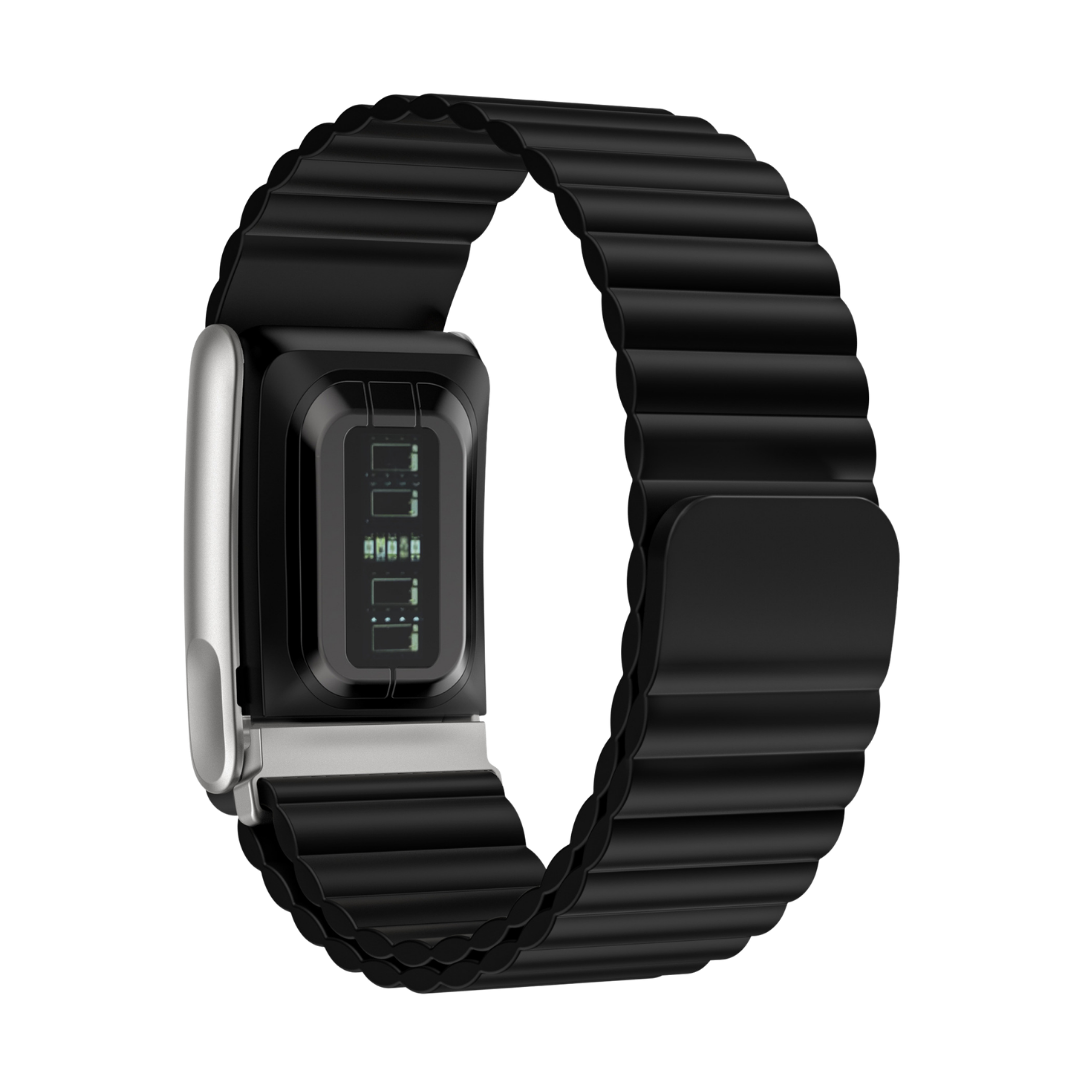 Black Wave Magnetic Silicone Sport Loop for WHOOP 5.0 Mg Life