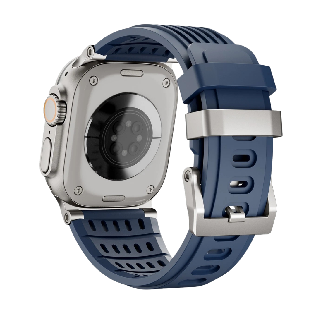 Navy Blue Luxury Ultra Wide Ventilated Sports Bands By Shopyholy Compatible For Apple Watch