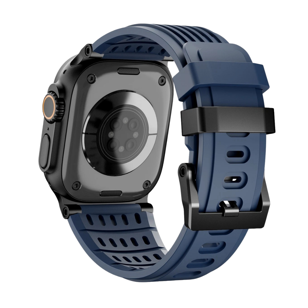 Navy Blue B Luxury Ultra Wide Ventilated Sports Bands By Shopyholy Compatible For Apple Watch