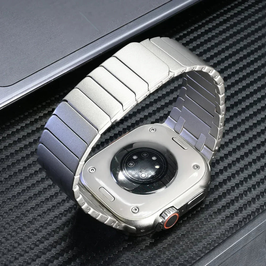 Silver Luxury AP Frosted Metal Magnetic Band By Shopyholy Compatible for Apple Watch