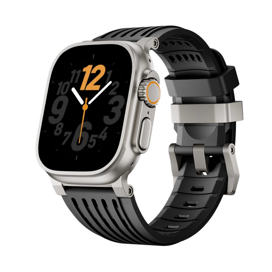 Black Luxury Ultra Wide Ventilated Sports Bands By Shopyholy Compatible For Apple Watch
