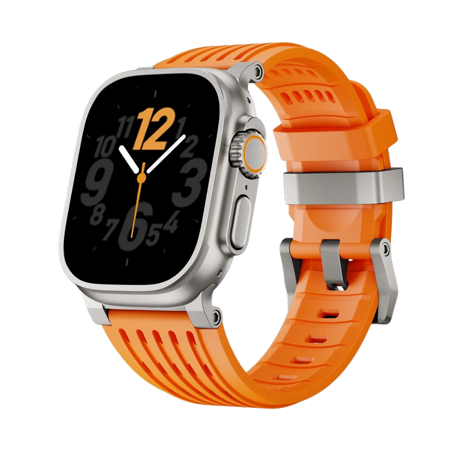 Orange Luxury Ultra Wide Ventilated Sports Bands By Shopyholy Compatible For Apple Watch