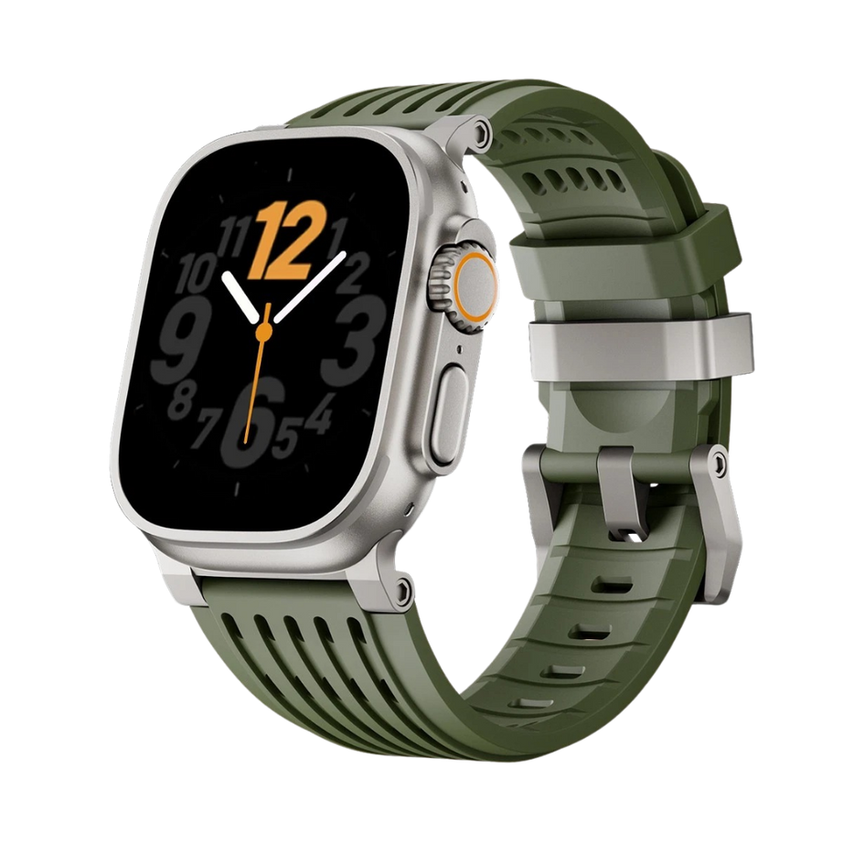 Green Luxury Ultra Wide Ventilated Sports Bands By Shopyholy Compatible For Apple Watch
