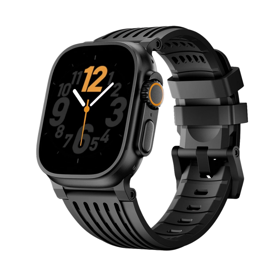 Full Black Luxury Ultra Wide Ventilated Sports Bands By Shopyholy Compatible For Apple Watch