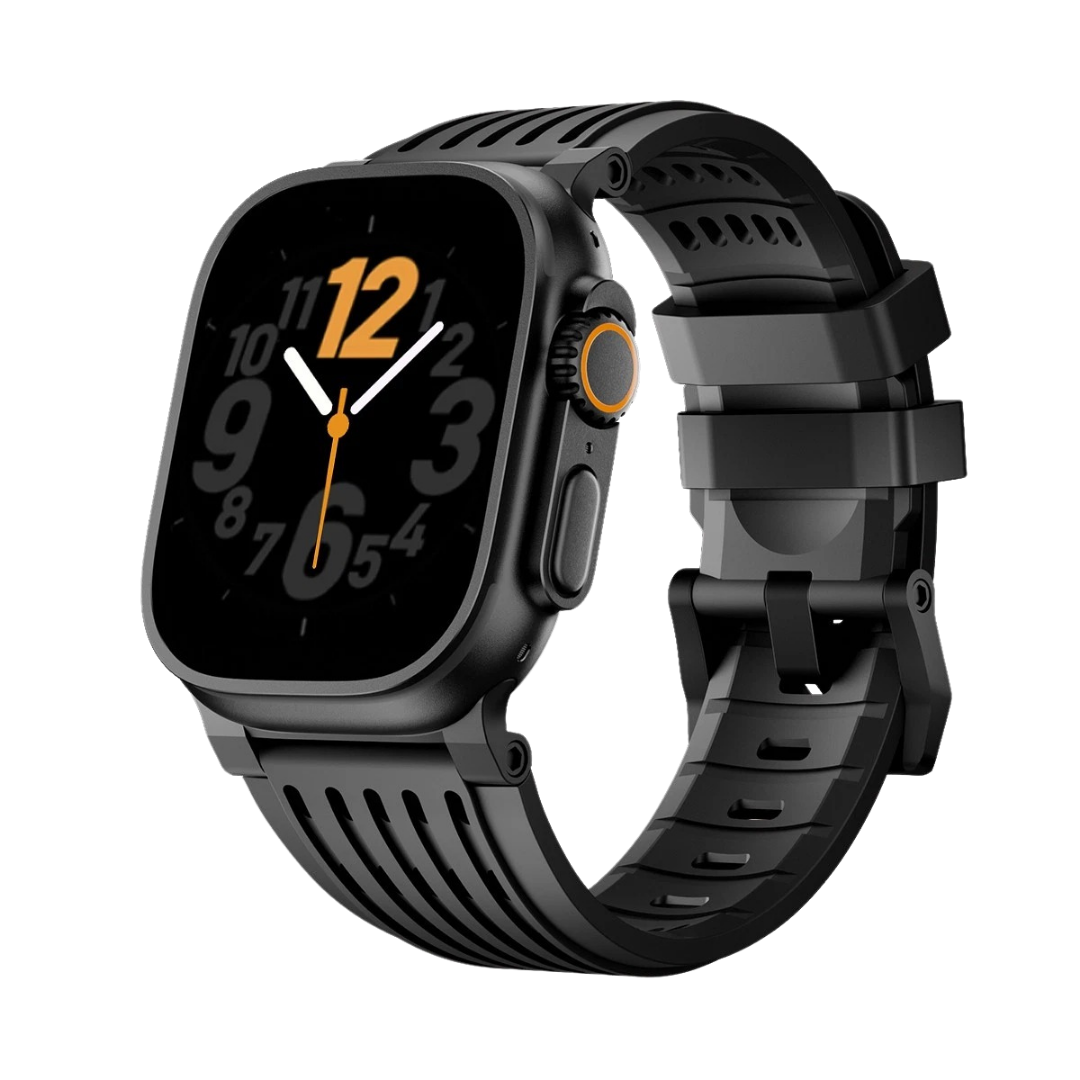 Full Black Luxury Ultra Wide Ventilated Sports Bands By Shopyholy Compatible For Apple Watch