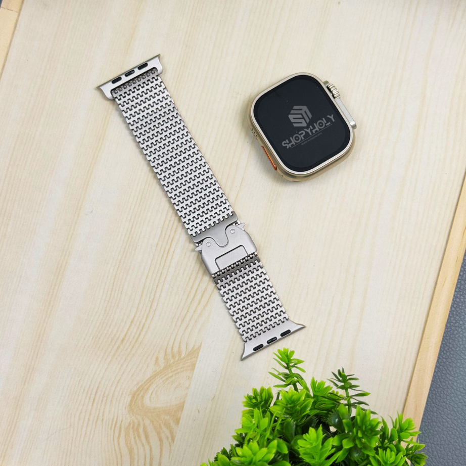 Titanium Luxury Ultra Milanese Loop By Shopyholy Compatible For Apple Watch