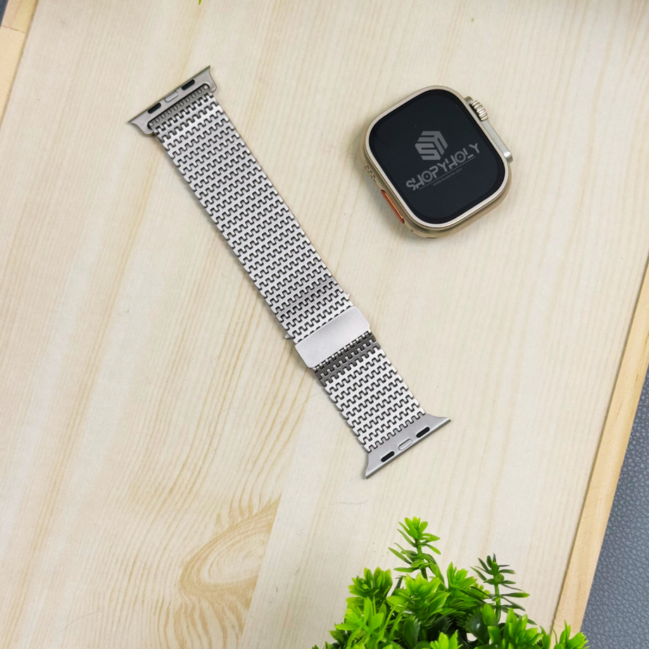 Titanium Luxury Ultra Milanese Loop By Shopyholy Compatible For Apple Watch