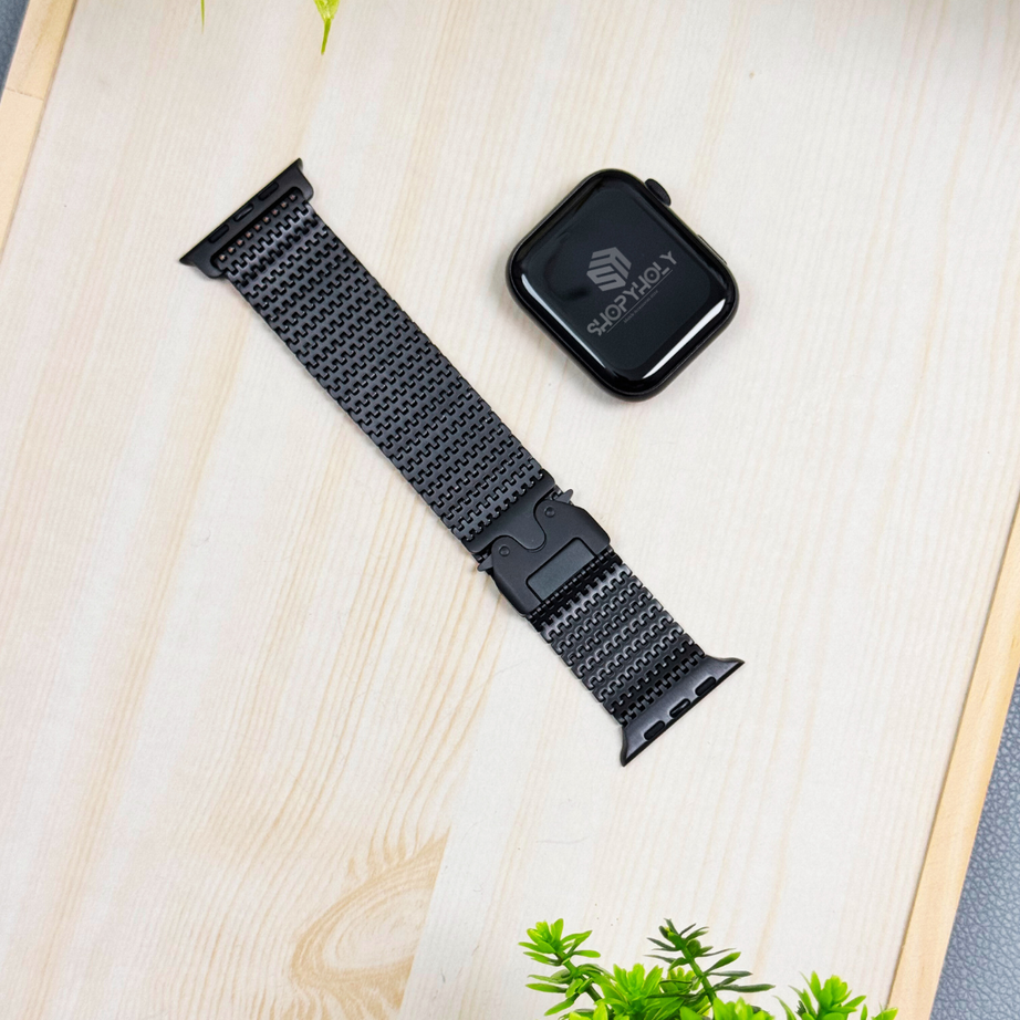 Black Luxury Ultra Milanese Loop By Shopyholy Compatible For Apple Watch