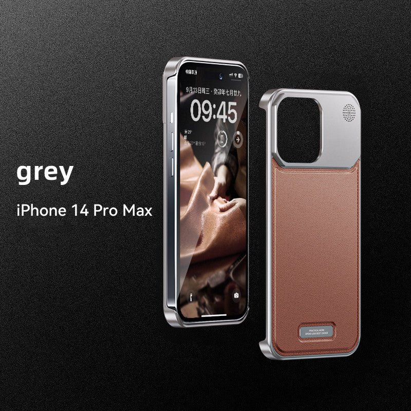 Luxury Aluminum Alloy Leather Case For iPhone