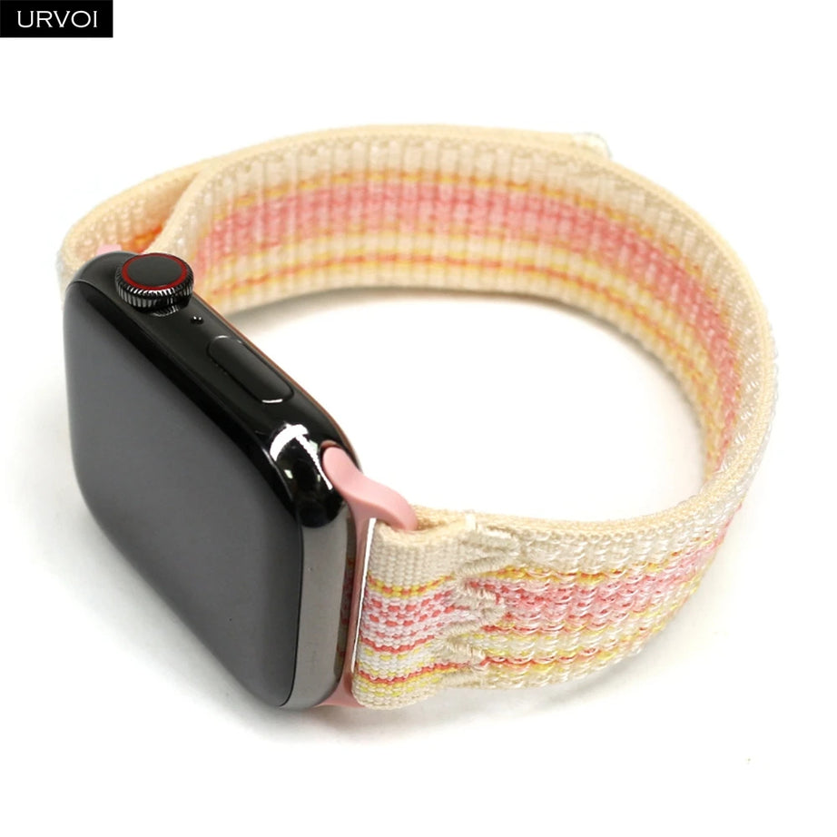 Starlight Pink Nike Nylon Sports Bands By Shopyholy Compatible For iWatch